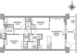 コンフォリア・リヴ八坂富士見 2階3LDKの間取り