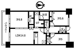 シティコート目黒1号棟 3LDKの間取図画像