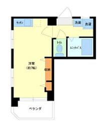 プレステージ千葉 3階ワンルームの間取り
