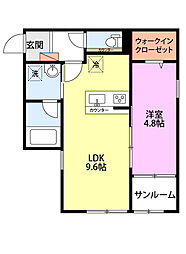 Kaze 1階1LDKの間取り