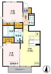 メゾンミヤビ 2LDKの間取図画像