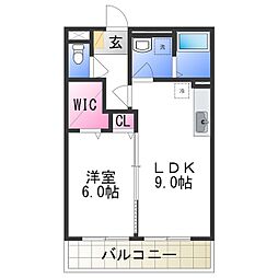 南海高野線 狭山駅 徒歩3分の賃貸アパート 1階1LDKの間取り
