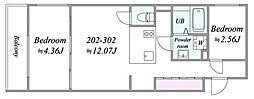 trias446 2LDKの間取図画像