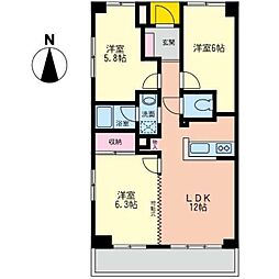 イーストコート 3LDKの間取図画像