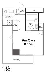 メゾン・ド・ヴィレ麻布台 6階ワンルームの間取り