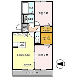 グランシャリオ 2LDKの間取図画像