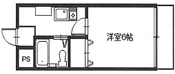 雅マンション 1Kの間取図画像
