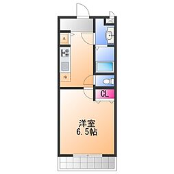 シャルマンフジもずウエスト 1Kの間取図画像