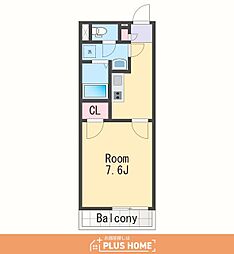 クレイノエスパース 1Kの間取図画像