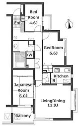 ラナイコートクラシック 2階3LDKの間取り