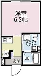 BEL FIORE MONNAKA 1階ワンルームの間取り