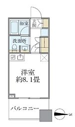 東京臨海高速鉄道りんかい線 大井町駅 徒歩7分の賃貸マンション 4階ワンルームの間取り