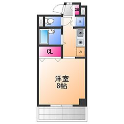 南海線 泉大津駅 徒歩10分の賃貸マンション 3階1Kの間取り