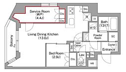コンフォリア・リヴ平井MUTIO 1階1SLDKの間取り