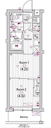 ガーラ・ヴィスタ祖師ヶ谷大蔵 2Kの間取図画像