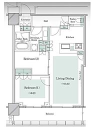 THE　TOWER　十条 21階2LDKの間取り