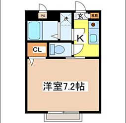 モリハイツ 1階1Kの間取り