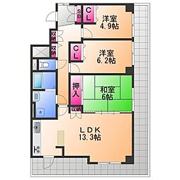 助松パークホームズ 3LDKの間取図画像
