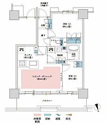 ブリリアタワー聖蹟桜ヶ丘ブルーミングレジデンス 2LDKの間取図画像