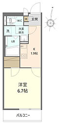 Crea 1Kの間取図画像