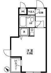 パレドール千駄木II 3階ワンルームの間取り