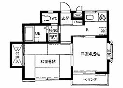 パステルハイム 2Kの間取図画像