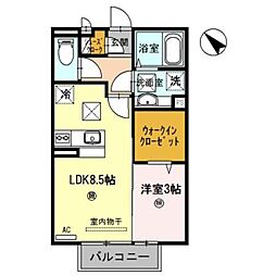 南海線 紀ノ川駅 徒歩20分の賃貸アパート 1階1LDKの間取り