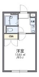 レオパレスシティーB 1Kの間取図画像