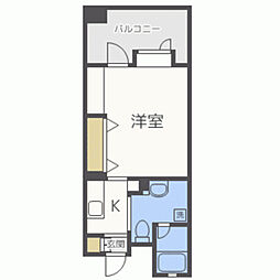 アントゥール薬院 8階1Kの間取り