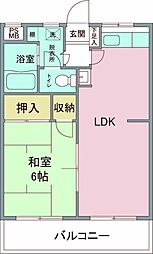 アリエッタ西立川 1LDKの間取図画像