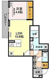 D-Sereno志木柏町 1LDKの間取図画像