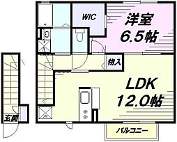 ラ・メール 2階1LDKの間取り