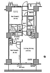 パークアクシス豊洲 2LDKの間取図画像
