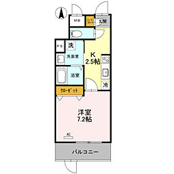 プリメーロ 66 6階1Kの間取り