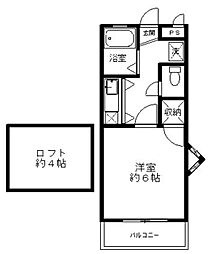 パークタウン荒戸 1Kの間取図画像