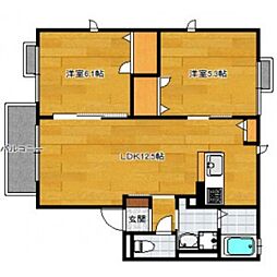 リーブルコート 2LDKの間取図画像