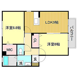 ソレジオ前里 2LDKの間取図画像