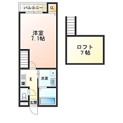 Aquafield 1Kの間取図画像