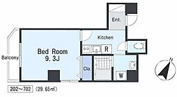 デルショーンバウム 1Kの間取図画像