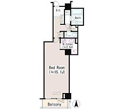 恵比寿ガーデンテラス弐番館 8階2LDKの間取り