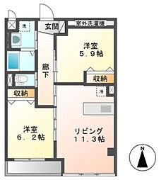 ルビアブラウ 2LDKの間取図画像