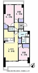 メゾン・デュ・リラ 2階3LDKの間取り