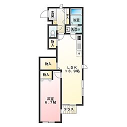 アリエント 1LDKの間取図画像