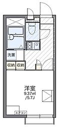 レオパレスイースト 2階1Kの間取り