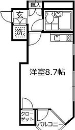 カゼッタ駒 ワンルームの間取図画像