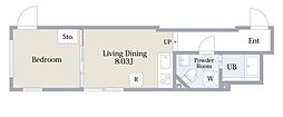 EXAM西新宿 1LDKの間取図画像