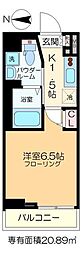 REGALIZ北千住 1Kの間取図画像