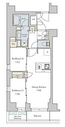 ブリリアイスト文京六義園 4階2DKの間取り
