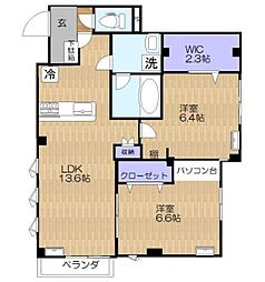 WJ・W-26 2LDKの間取図画像