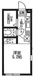 パークサイド星川A ワンルームの間取図画像